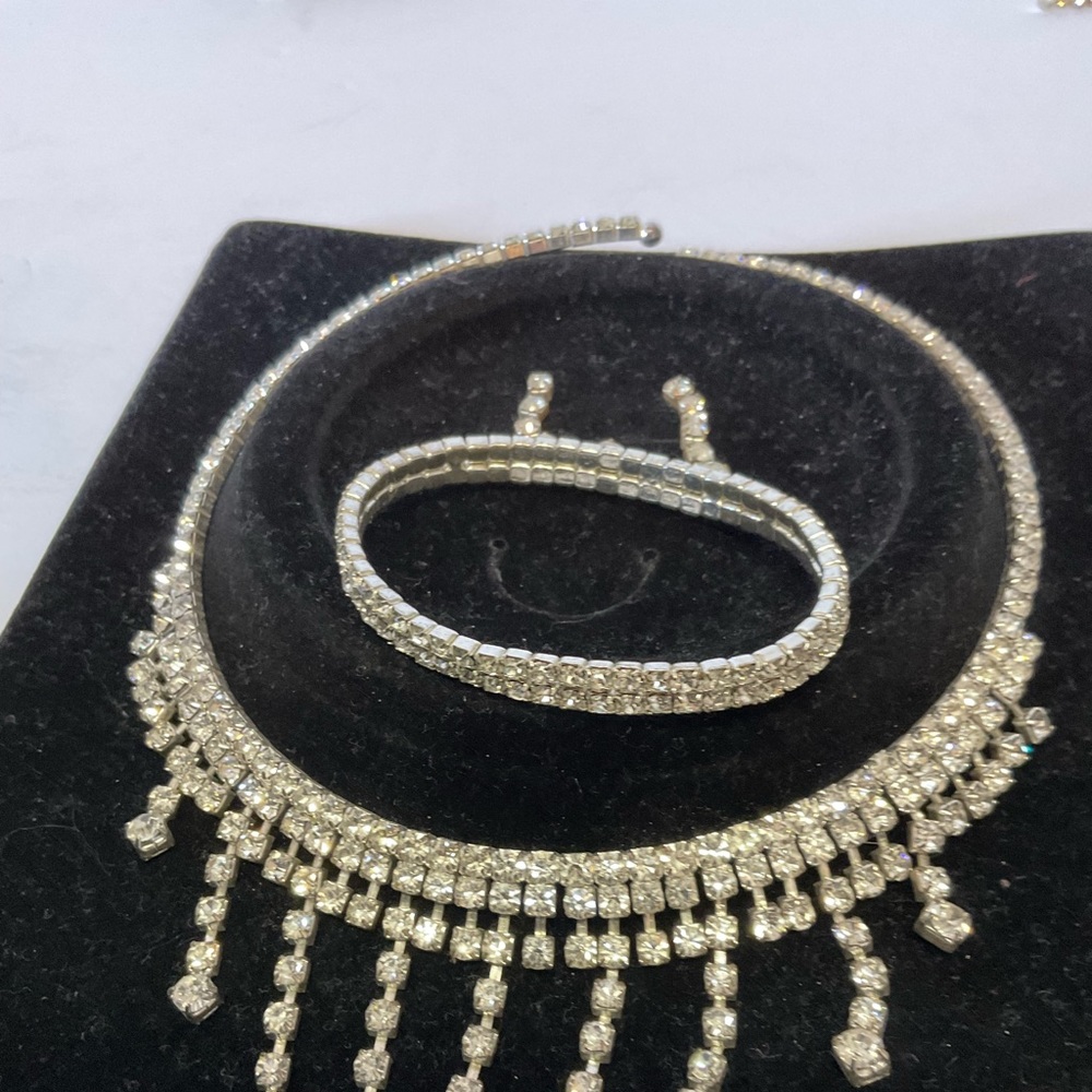 Rhinestone necklace,bracelet,earring set